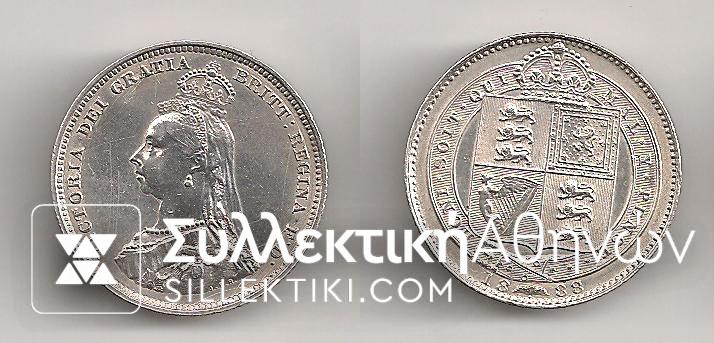 GR. BRITAIN 1 Shilling 1888 AU (with some small scratches)